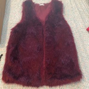 Burgundy Fur vest